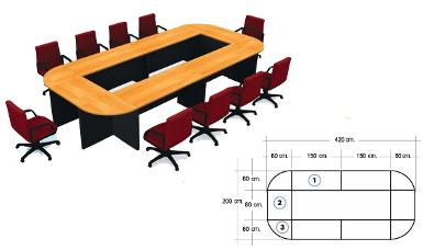 GBN-G09ชุดโต๊ะประชุมเมลามีน 10-14 ที่นั่ง 